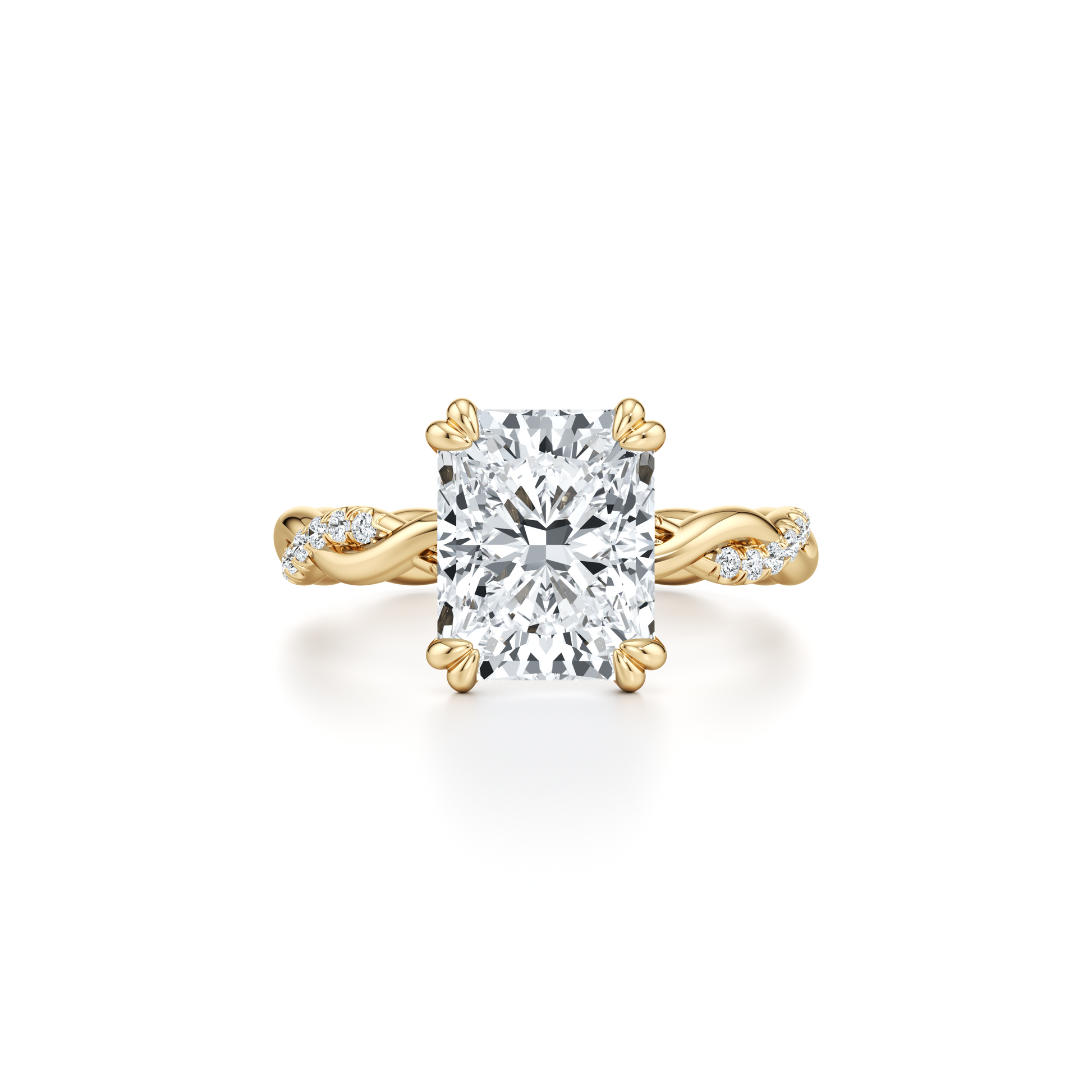 Precious Metal:18k Yellow Gold;Cut Shape:Radiant