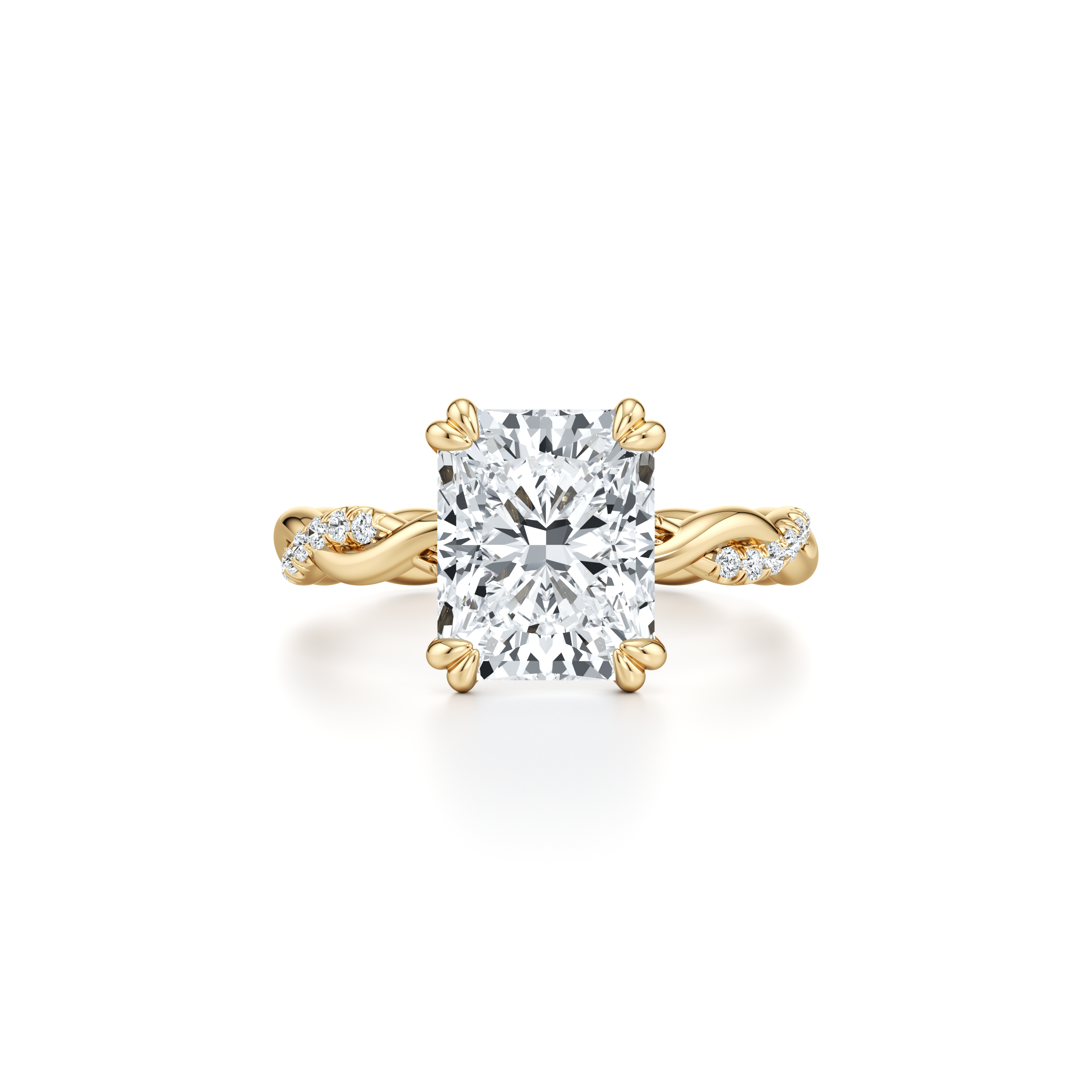 Precious Metal:18k Yellow Gold;Cut Shape:Radiant