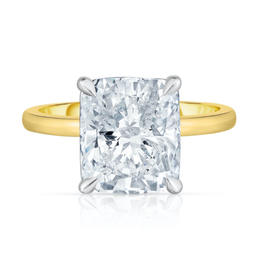 3.50 CARAT CUSHION CUT DIAMOND ENGAGEMENT RING