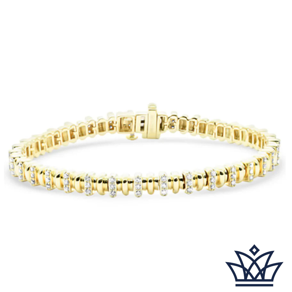 Yellow Gold Round Diamond Bracelet
