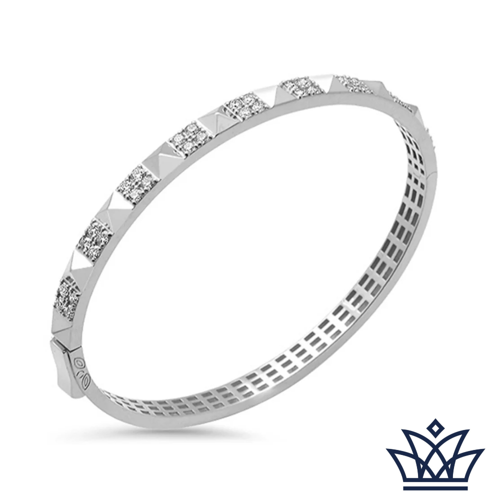 Diamond Spike Studded Bangle Bracelet