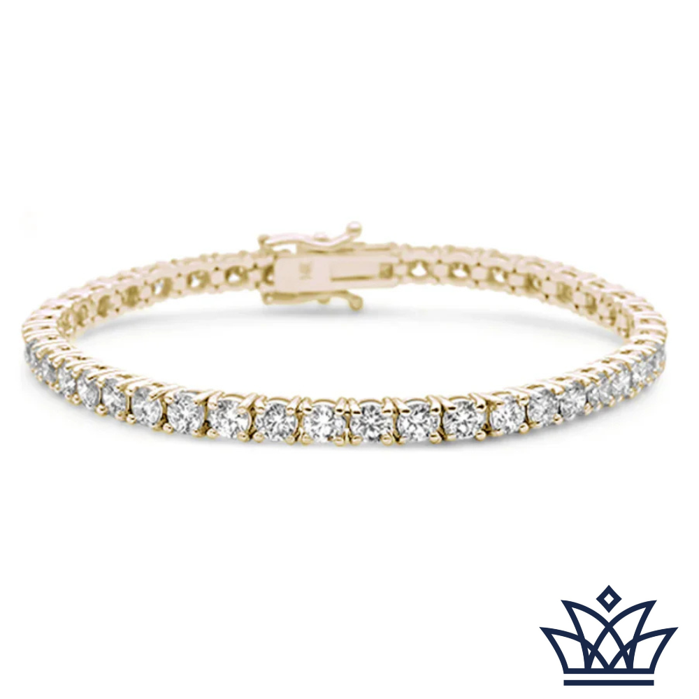 13.10ct 14KT Yellow Gold Diamond Tennis Bracelet