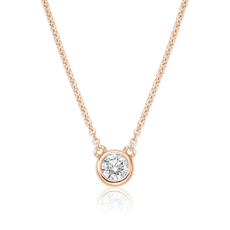 Bezel Set Diamond Necklace