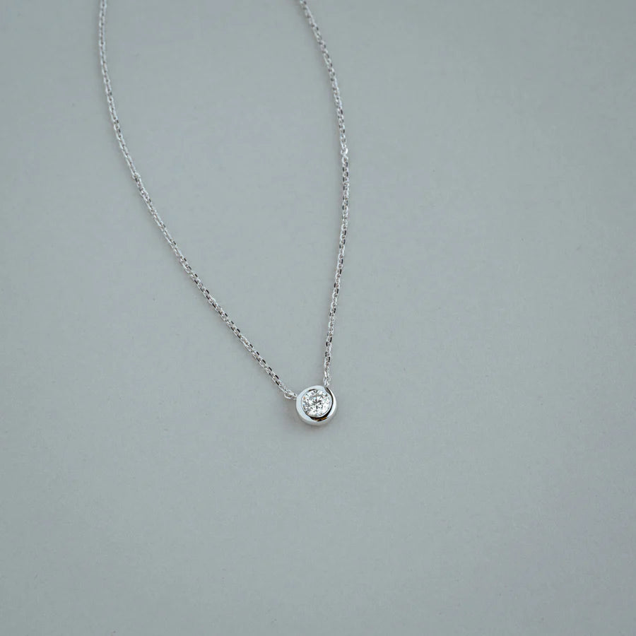 Bezel Set Diamond Necklace