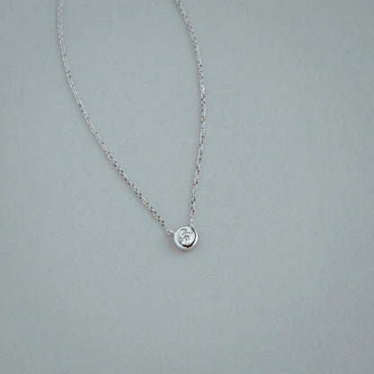 Bezel Set Diamond Necklace