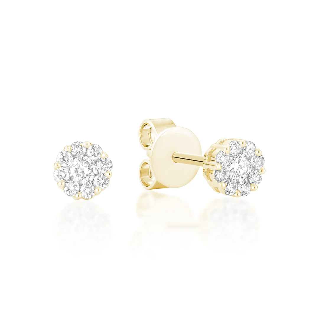 Cluster Diamond Stud Earrings