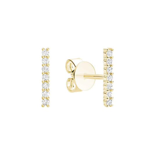 Diamond Bar Stud Earrings