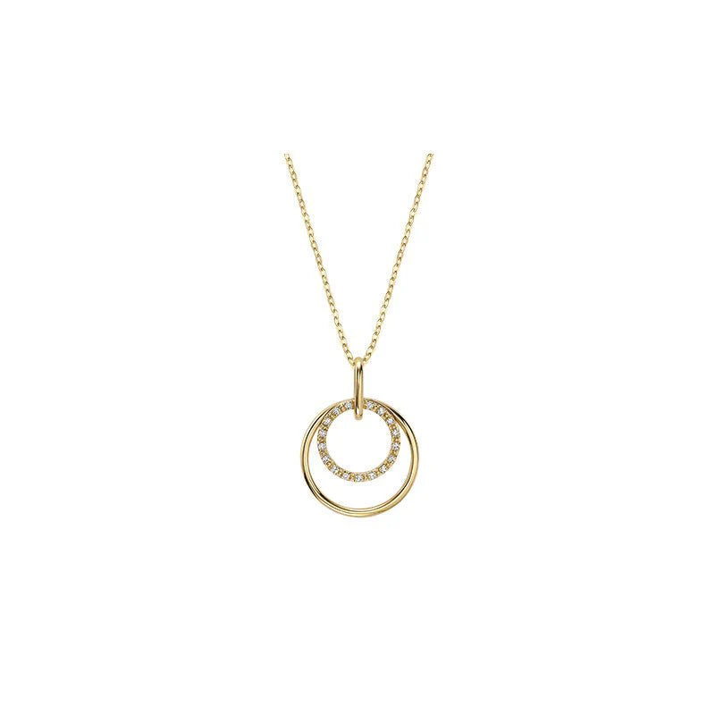 Double Circle Diamond Pendant