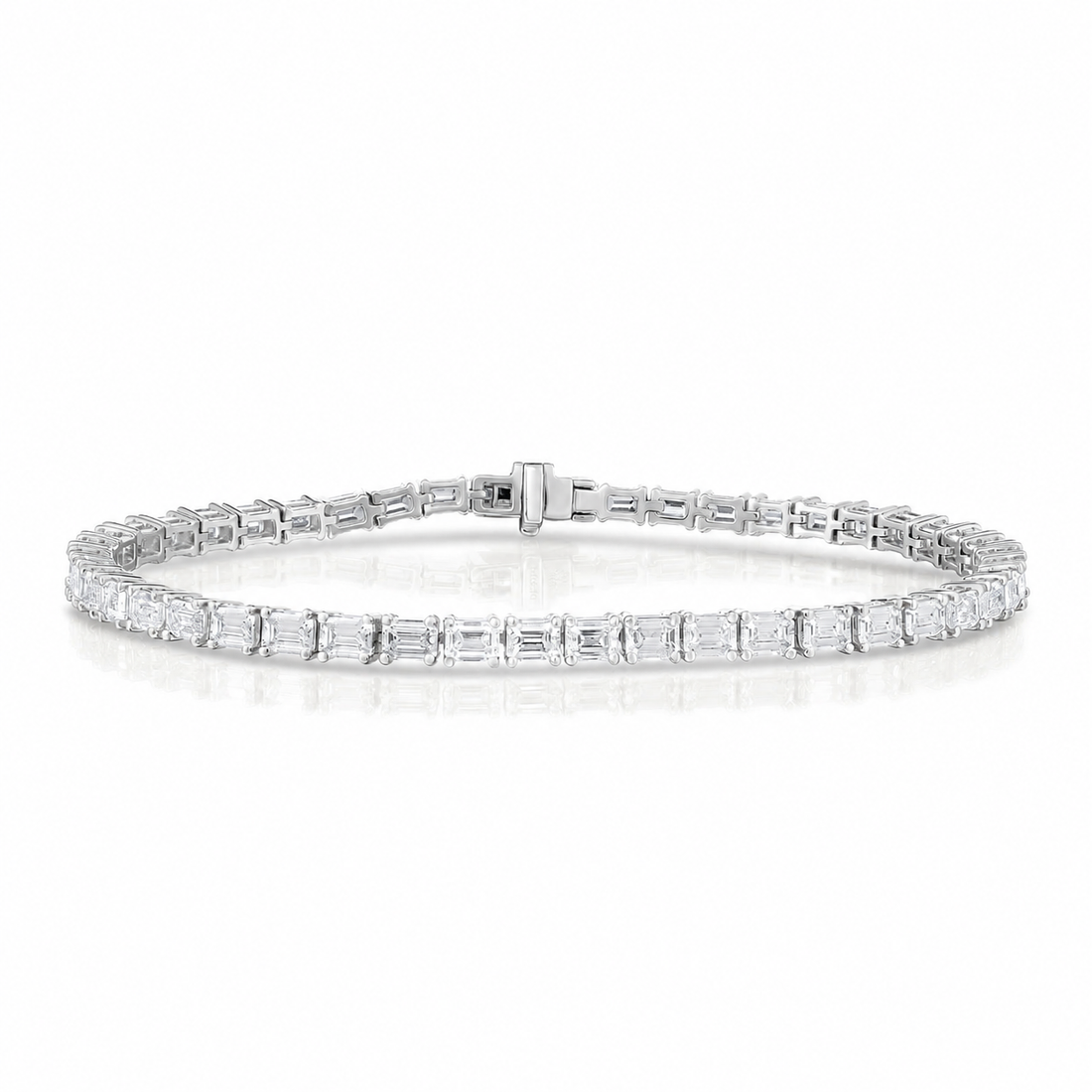East-West Emerald Cut Tennis Bracelet