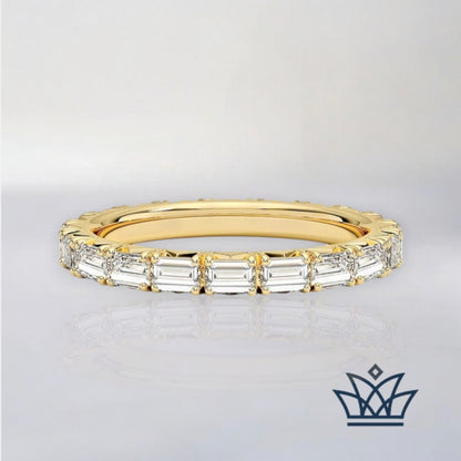 Felicity-Emerald Cut Diamond Band