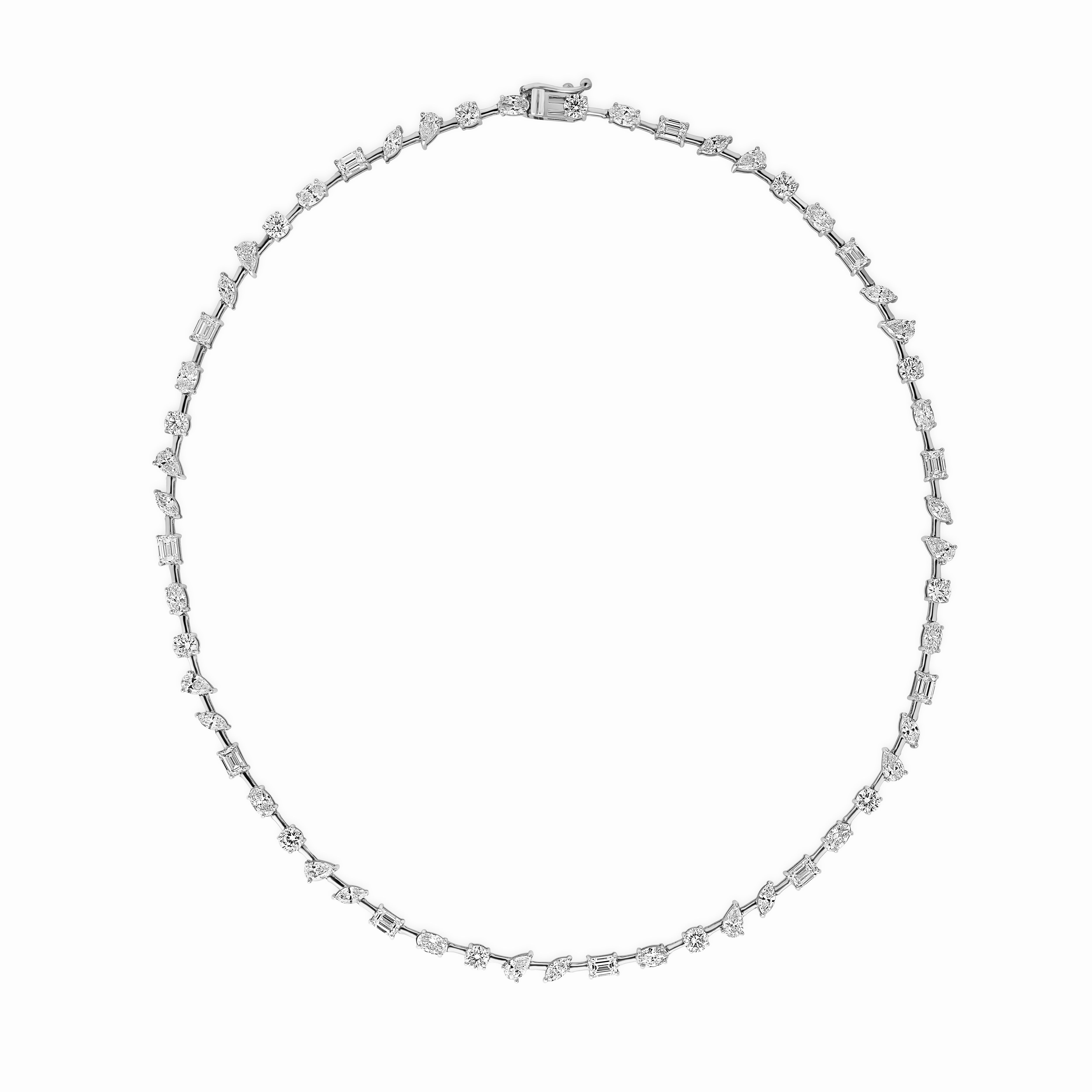 Mixed Shape Lab Grown Diamond Tennis Necklace