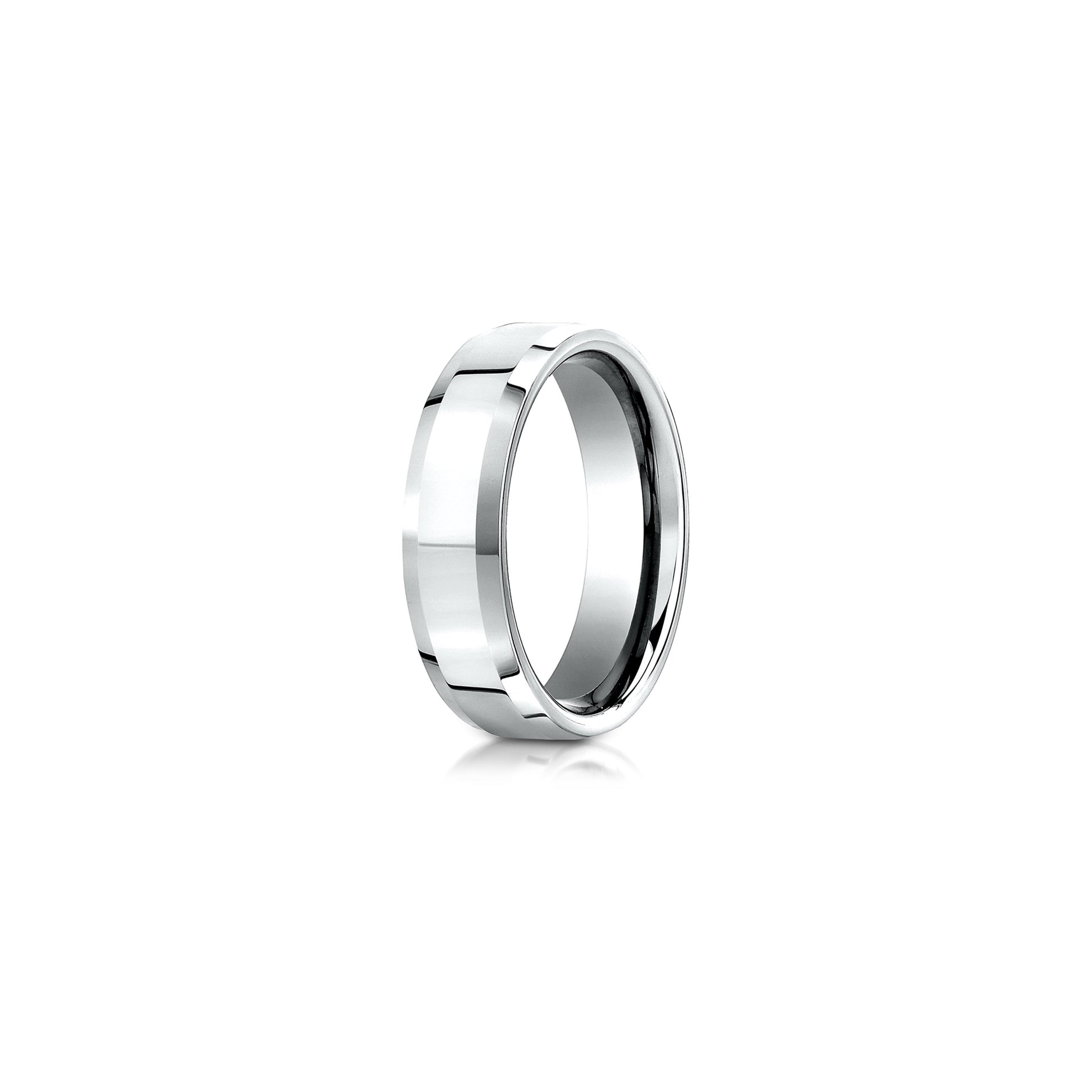 Precious Metal:18k White Gold;Finish:High Polished;Band Width:6mm