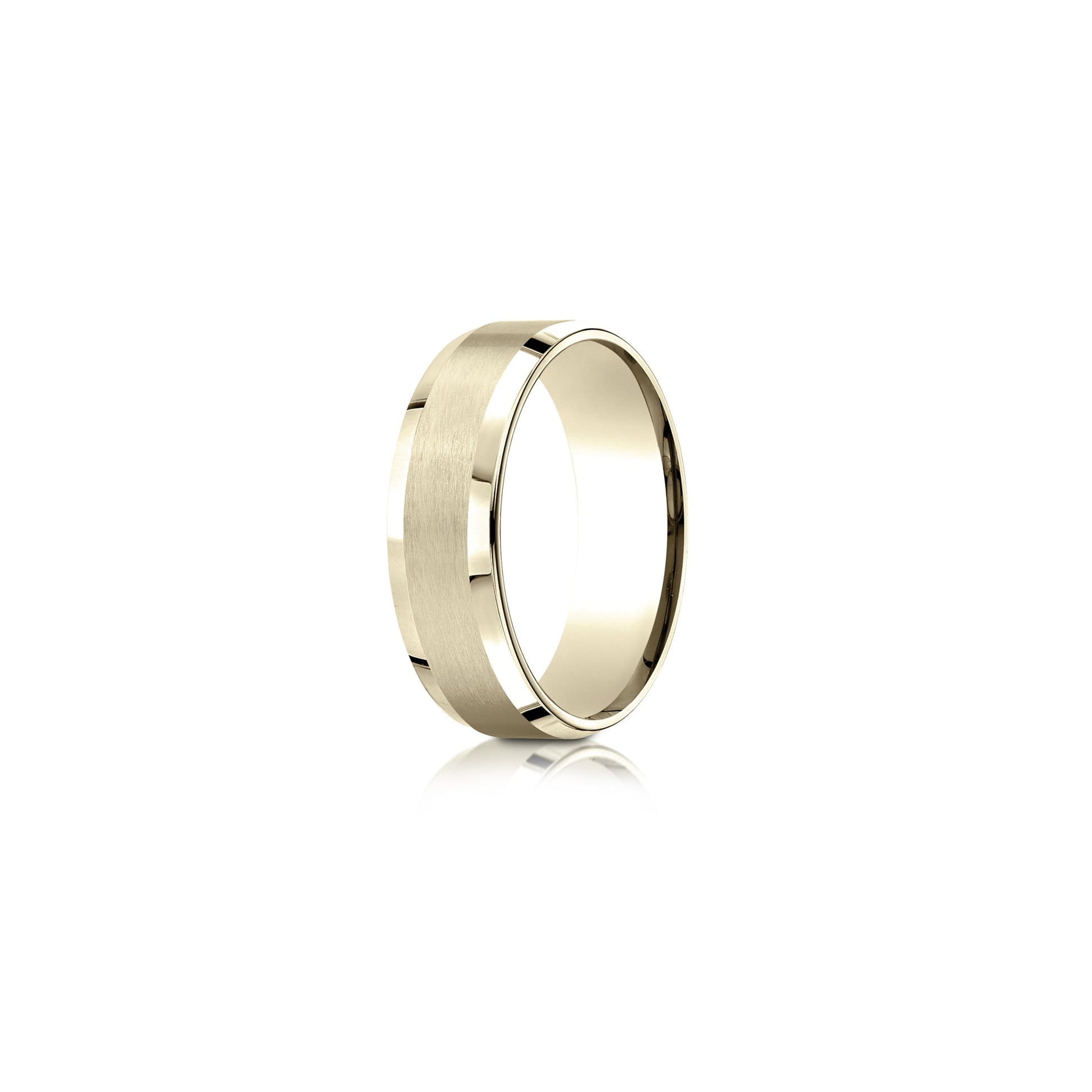 Precious Metal:18k Yellow Gold;Finish:Satin Finished;Band Width:7mm