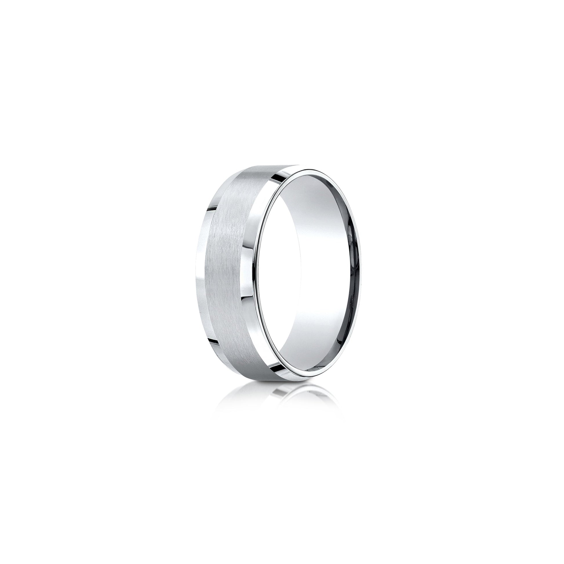 Precious Metal:Platinum;Finish:Satin Finished;Band Width:8mm