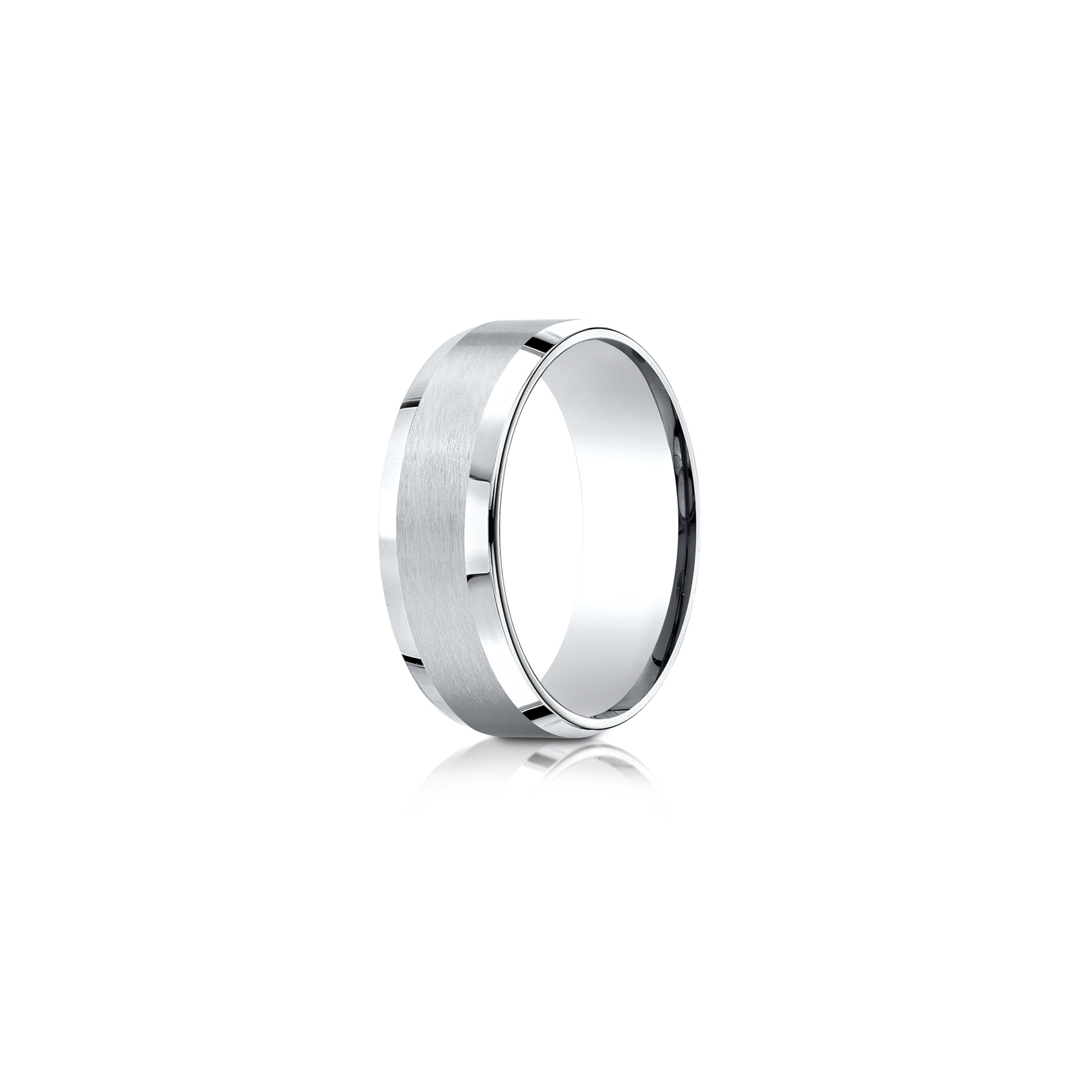 Precious Metal:Platinum;Finish:Satin Finished;Band Width:8mm