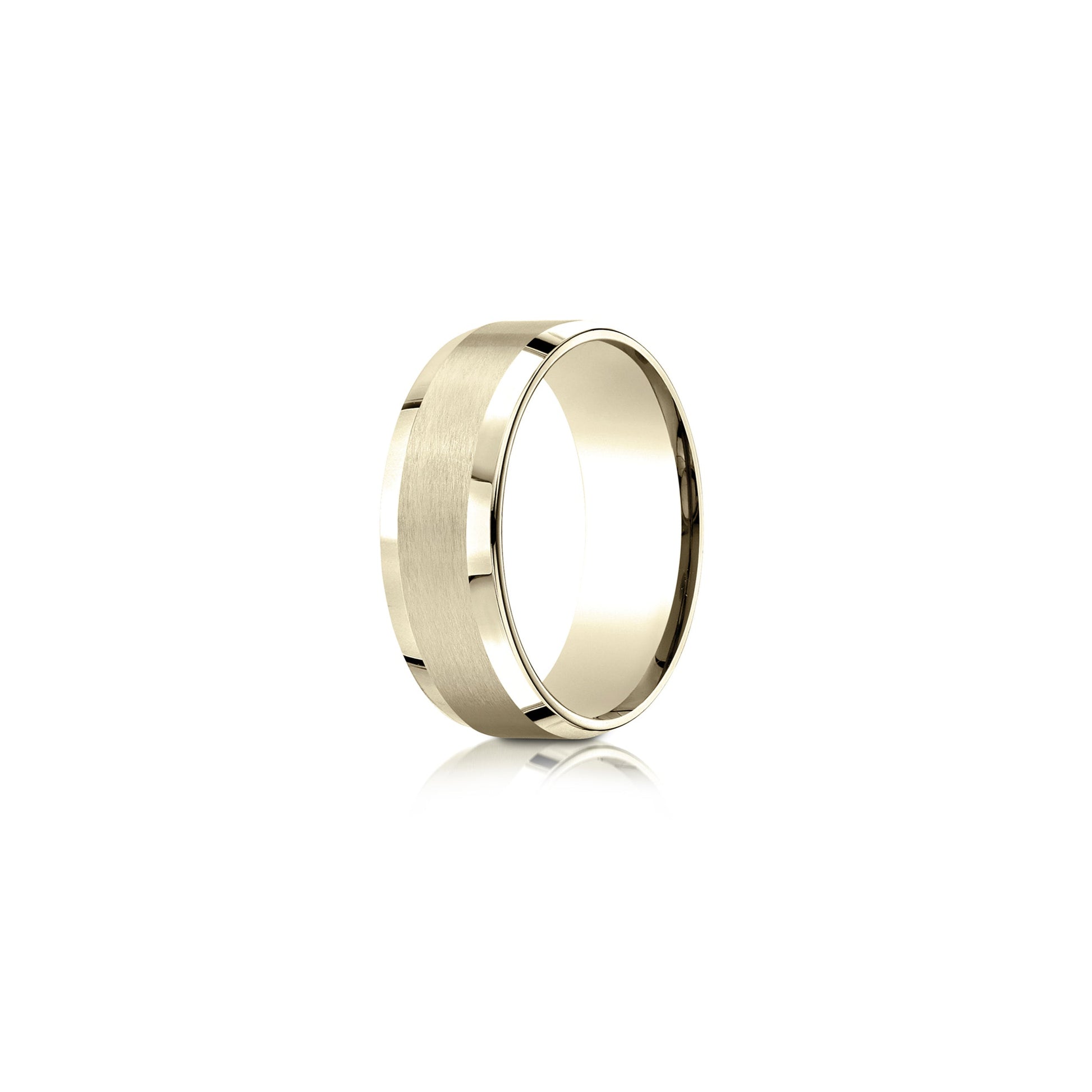 Precious Metal:18k Yellow Gold;Finish:Satin Finished;Band Width:8mm
