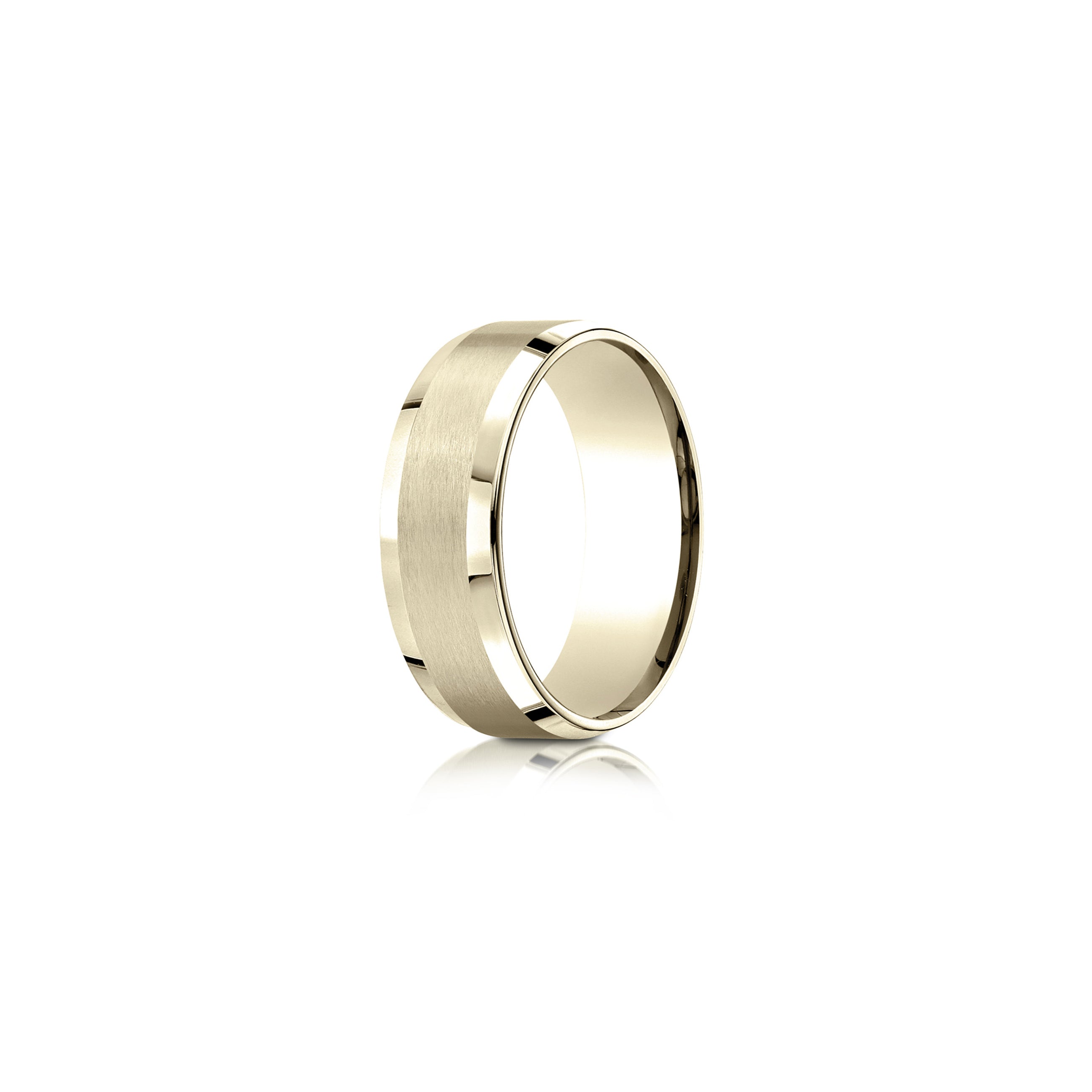 Precious Metal:18k Yellow Gold;Finish:Satin Finished;Band Width:8mm