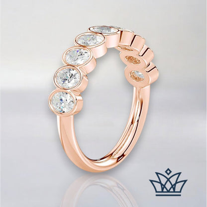 Hannah-Bezel Set Oval Wedding Ring