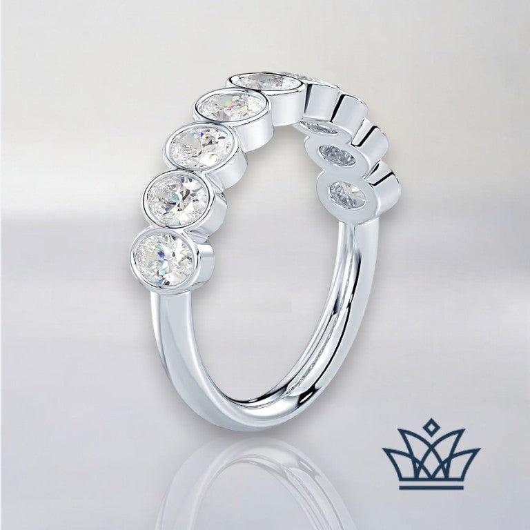 Hannah-Bezel Set Oval Wedding Ring