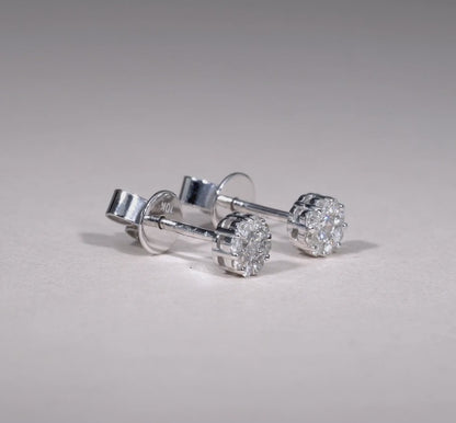 Cluster Diamond Stud Earrings