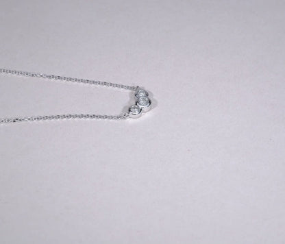 Triple Bezel Diamond Necklace