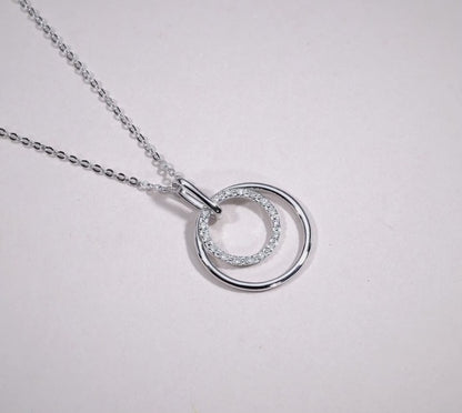 Double Circle Diamond Pendant