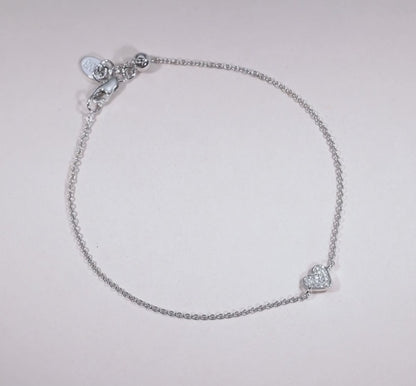 Heart Shape Pave Diamond Bracelet