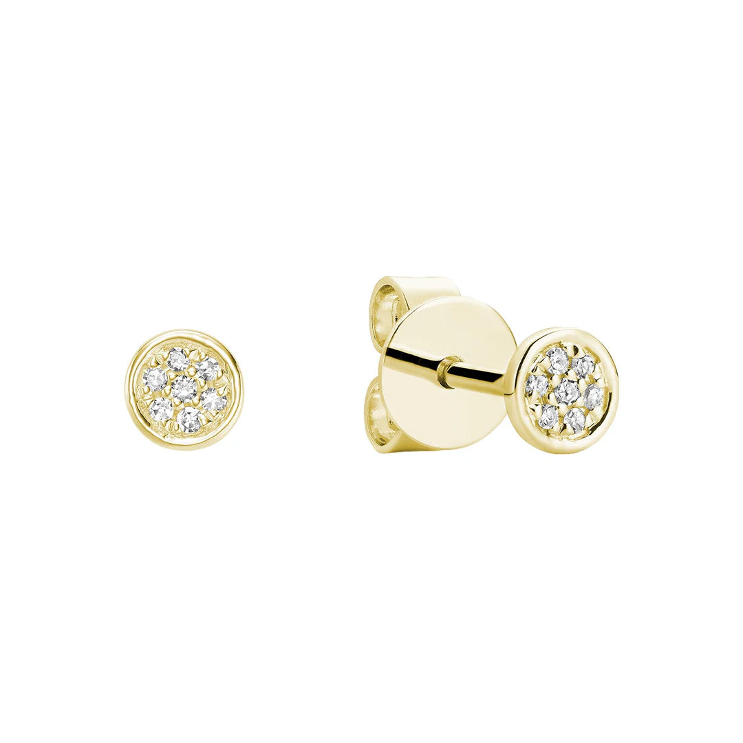 Round Cluster Diamond Stud Earrings