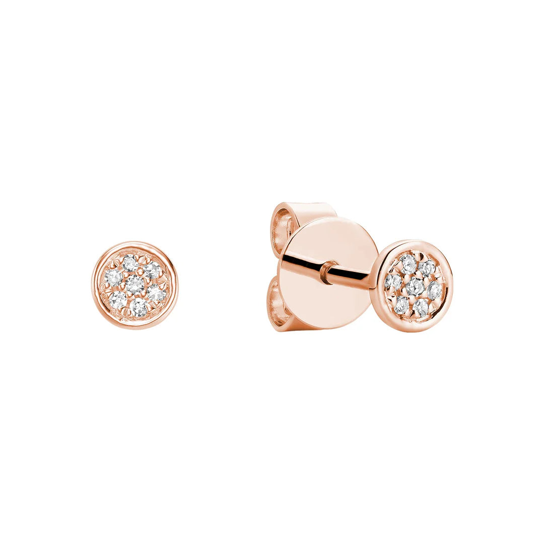 Round Cluster Diamond Stud Earrings