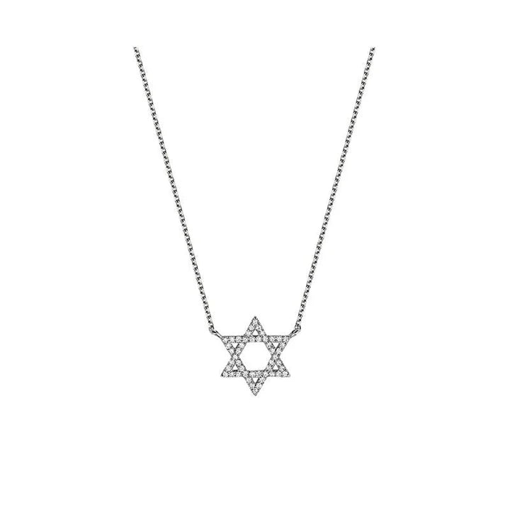 Star Of David Diamond Necklace