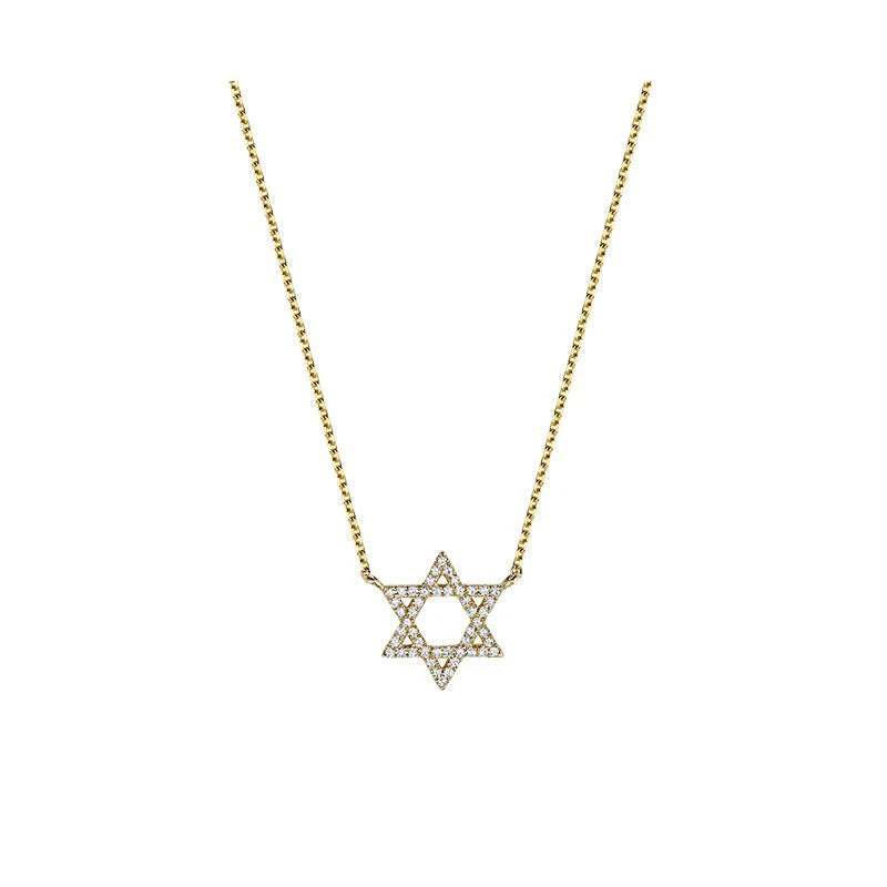 Star Of David Diamond Necklace