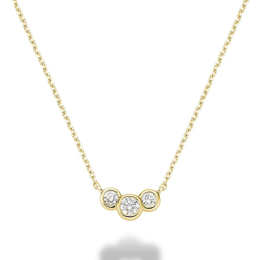 Triple Bezel Diamond Necklace