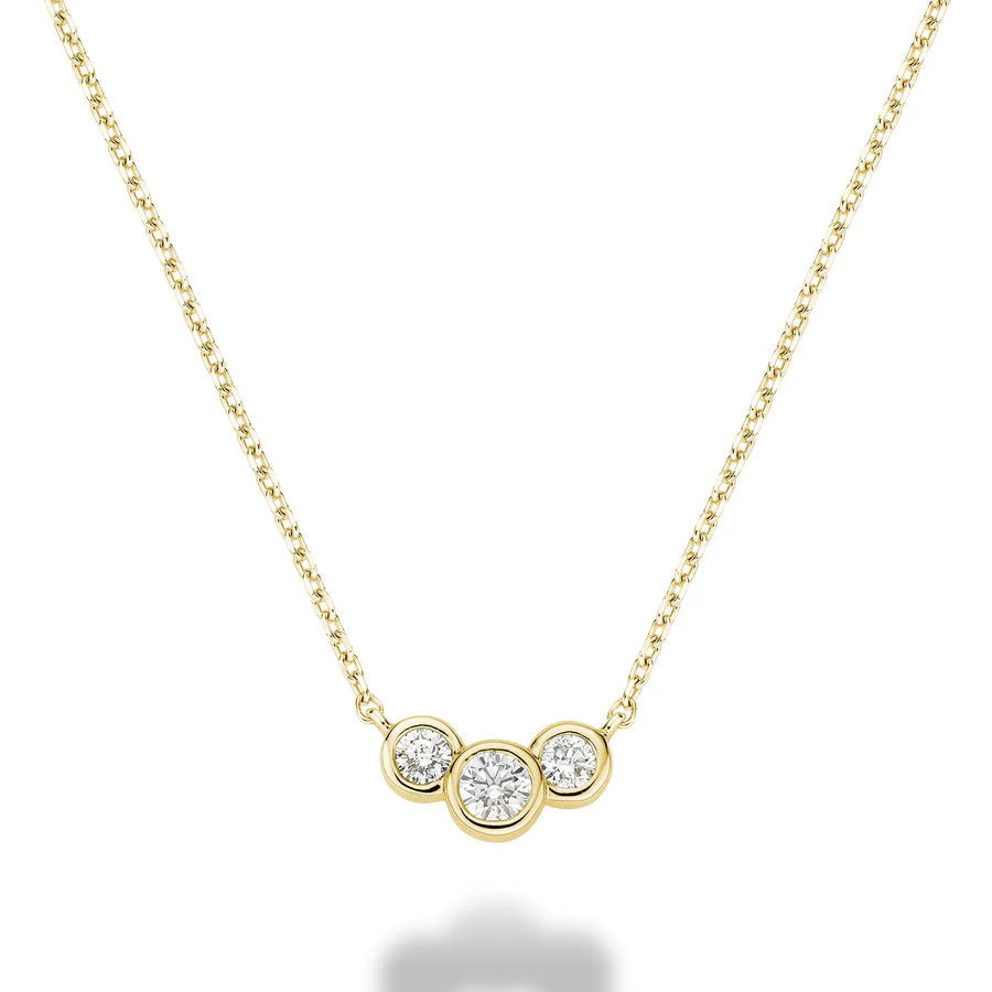 Triple Bezel Diamond Necklace