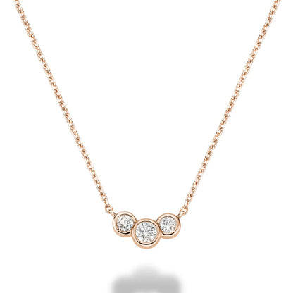 Triple Bezel Diamond Necklace