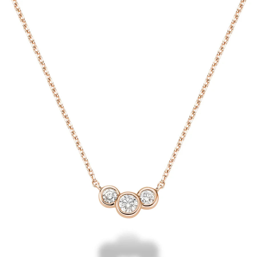 Triple Bezel Diamond Necklace