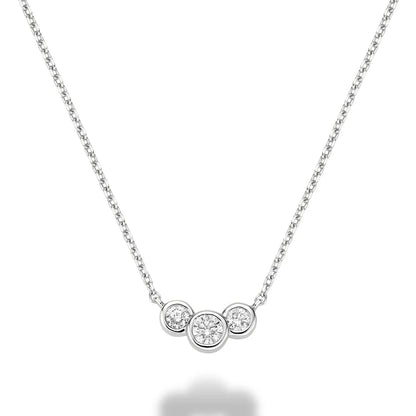 Triple Bezel Diamond Necklace