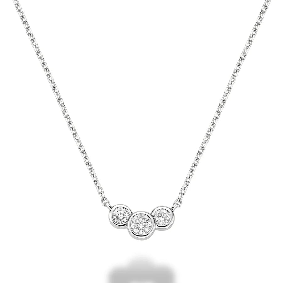 Triple Bezel Diamond Necklace