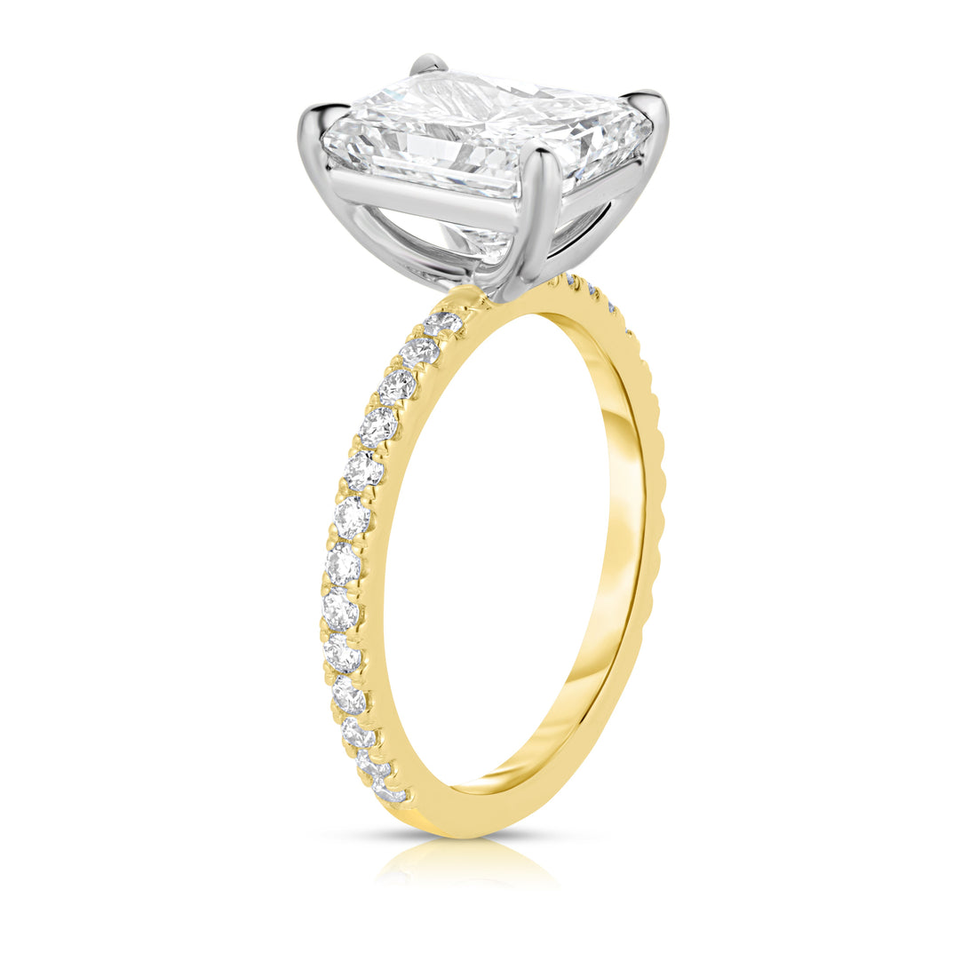 The Classic with Pavé Band 3 Carat Radiant