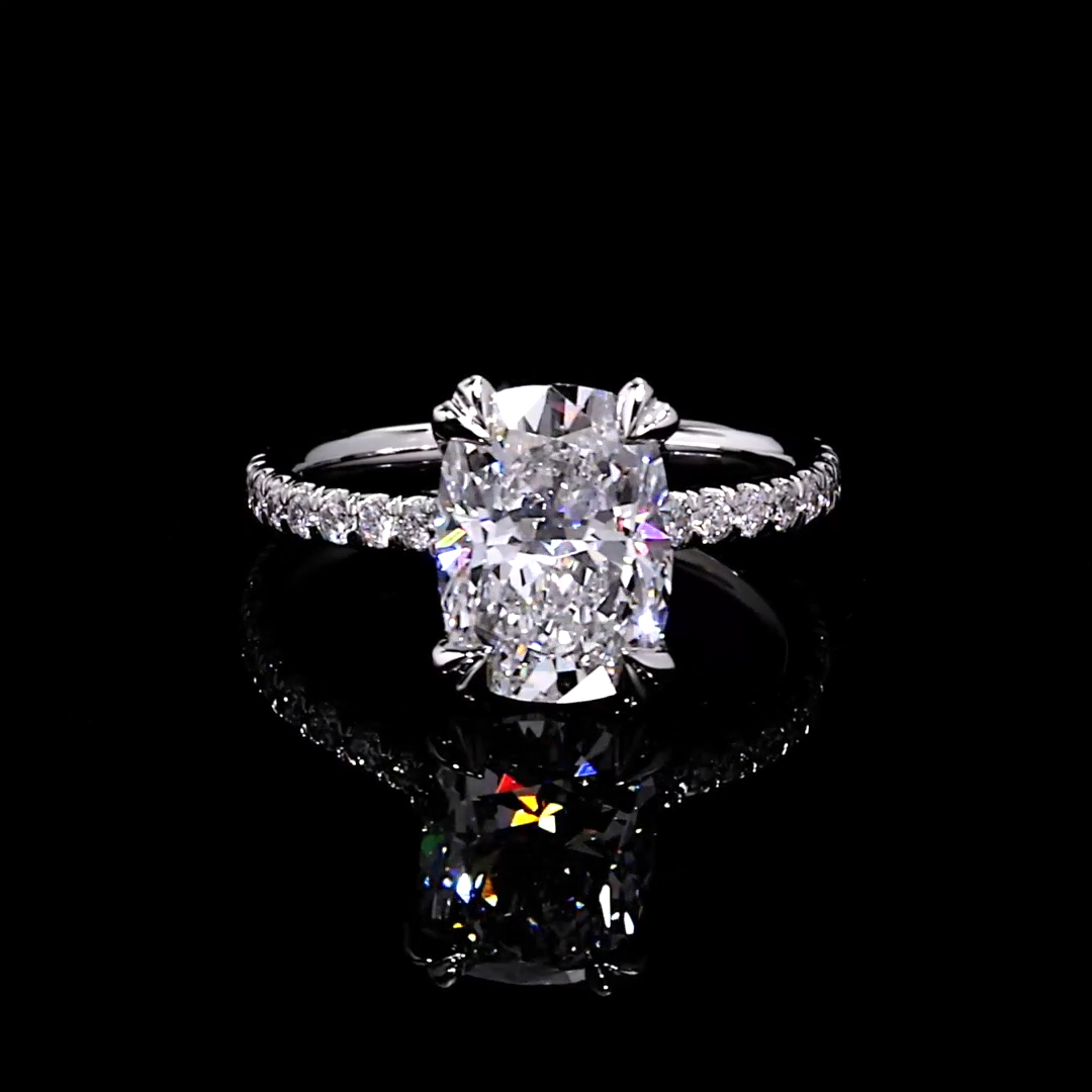Elle Cushion Solitaire Lab Diamond Engagement Ring