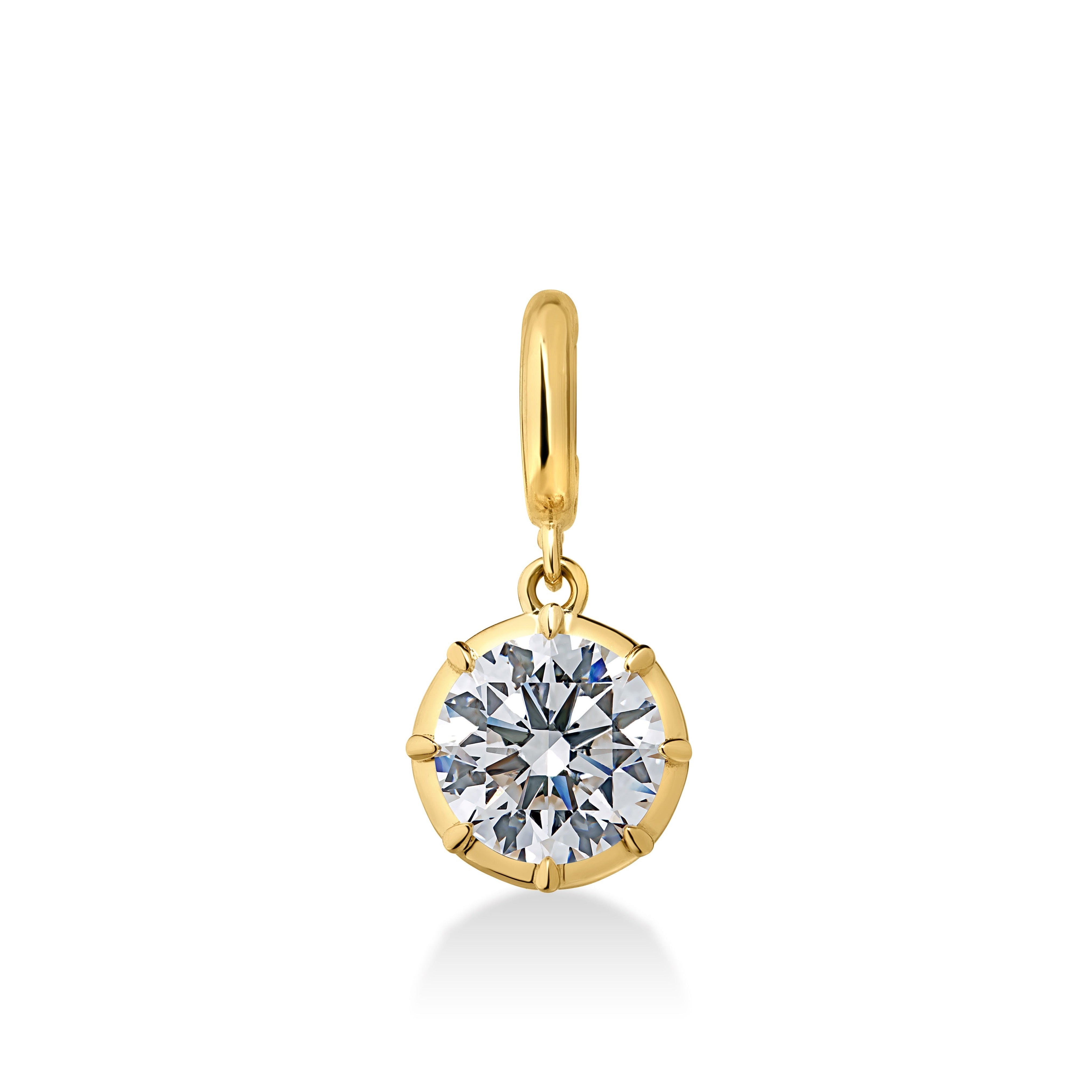 Round Georgian Lab Grown Diamond Pendant