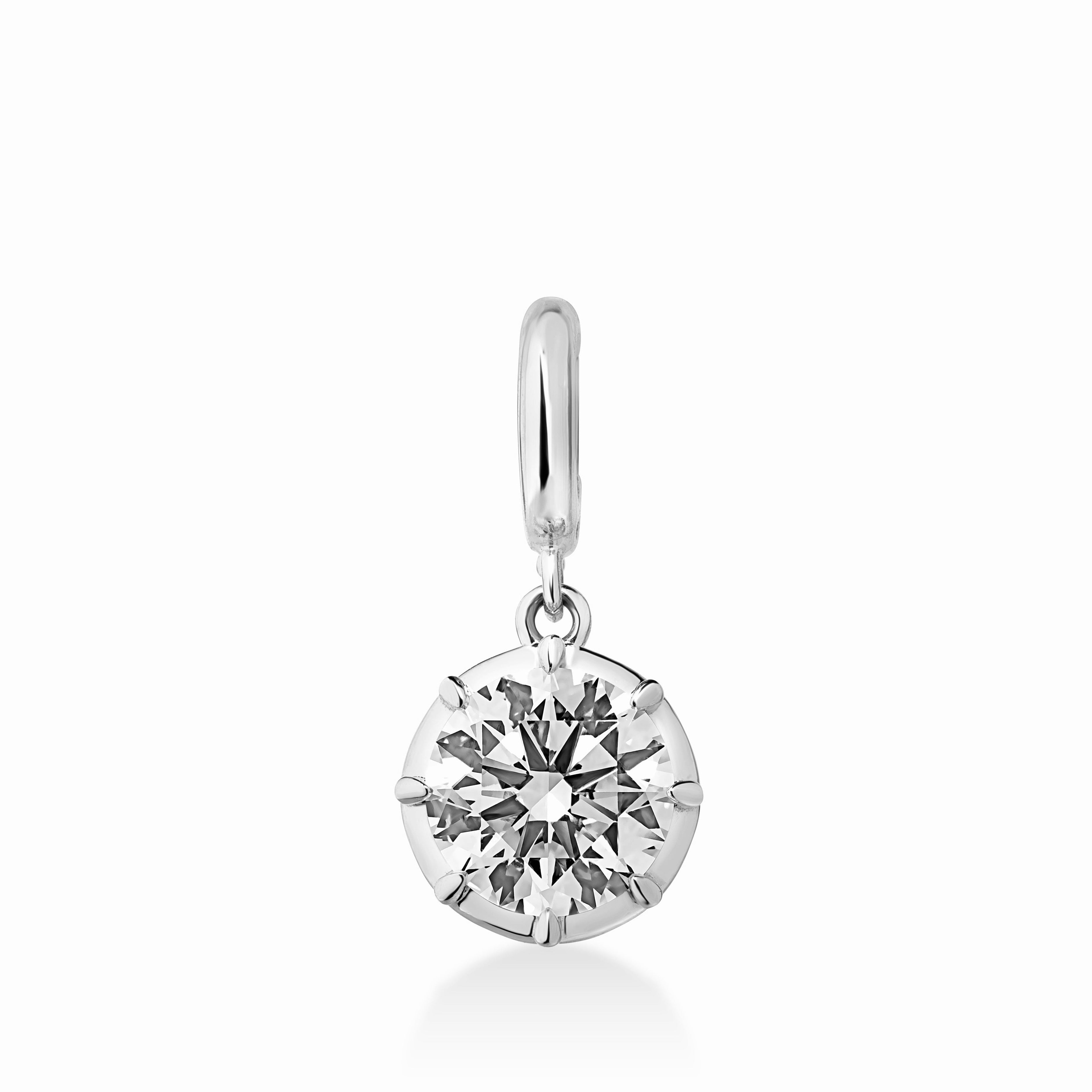 Round Georgian Lab Grown Diamond Pendant