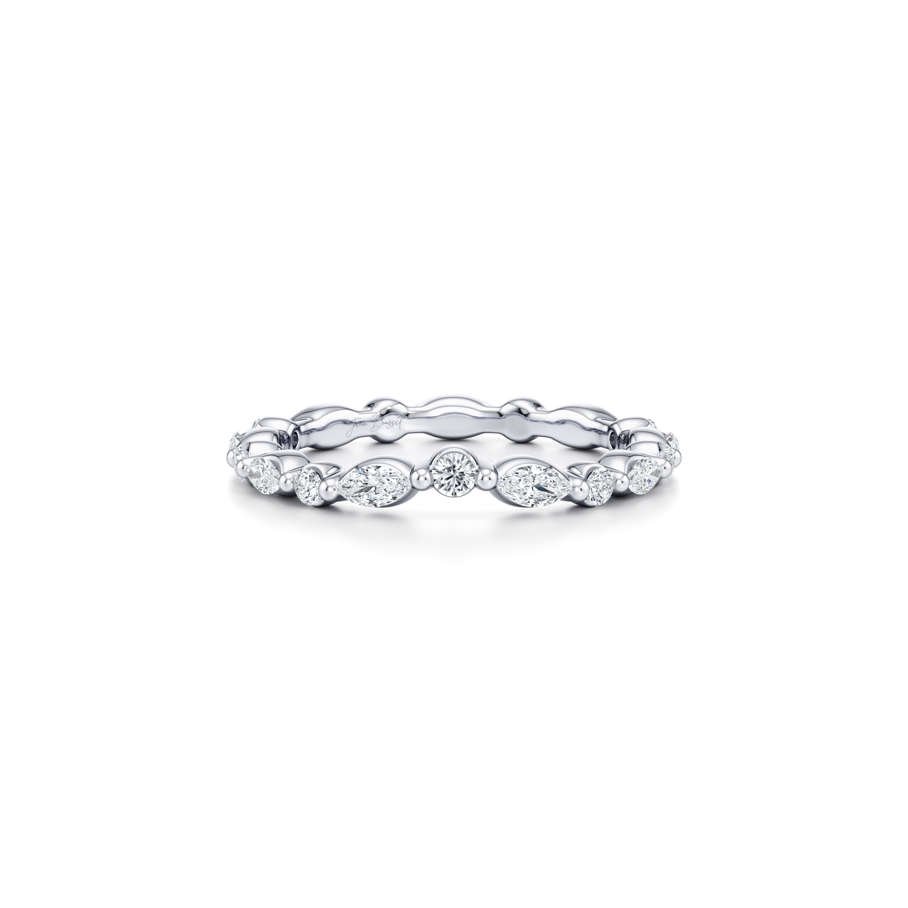 Precious Metal:18k White Gold;Band Style:Aerial