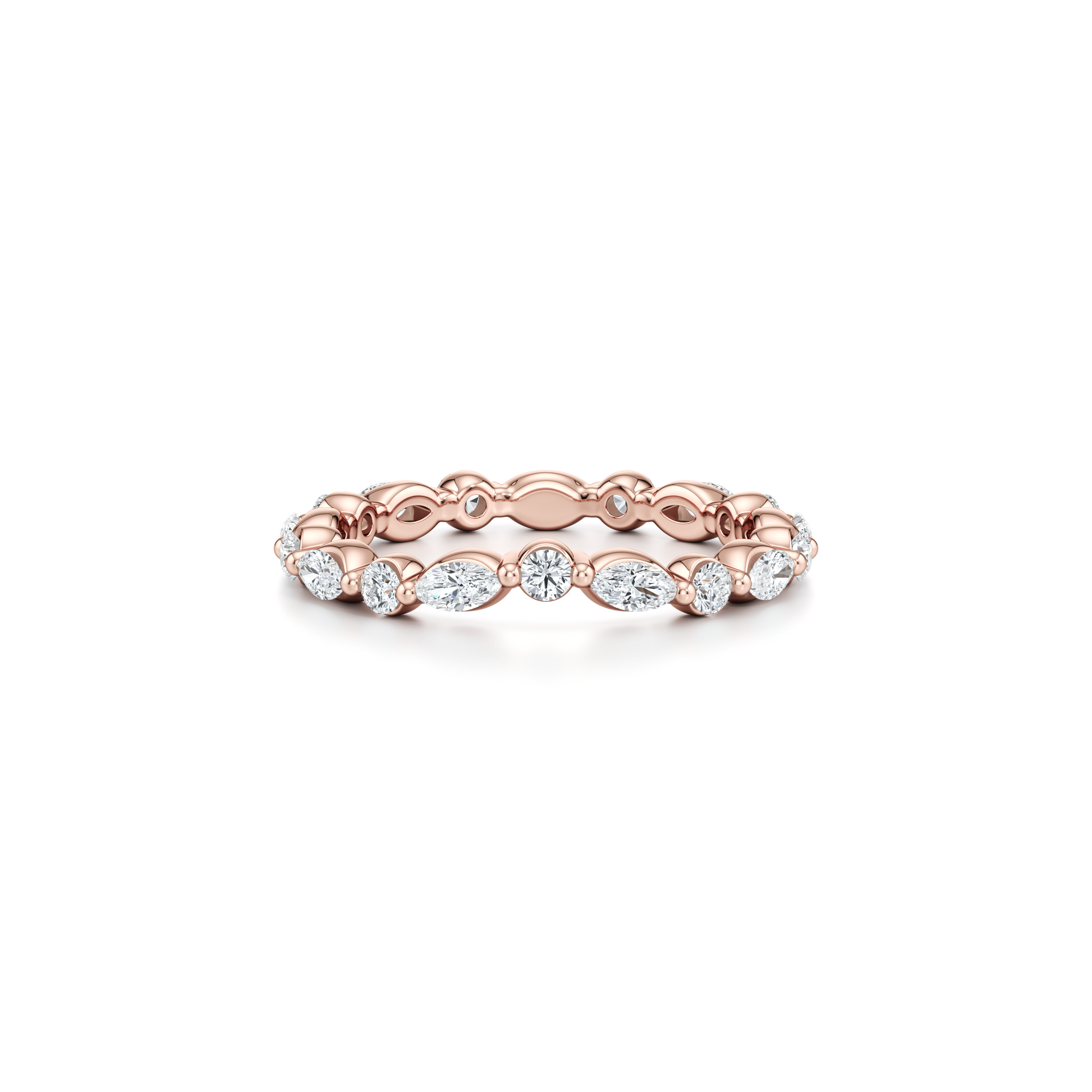 Precious Metal:18k Rose Gold;Band Style:Eternity