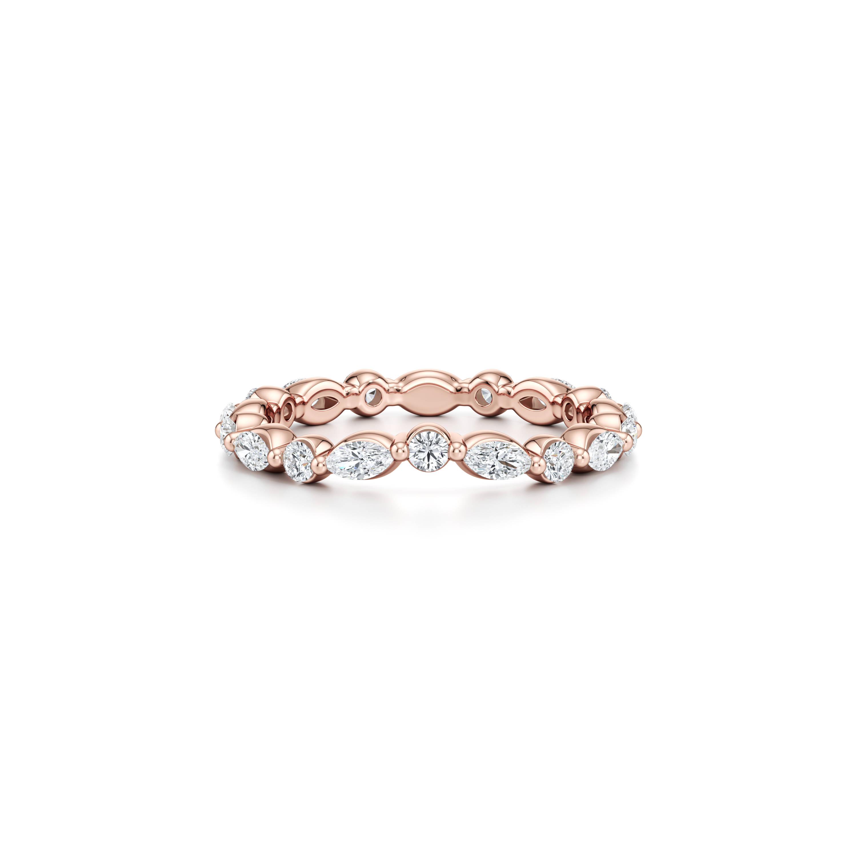 Precious Metal:18k Rose Gold;Band Style:Eternity