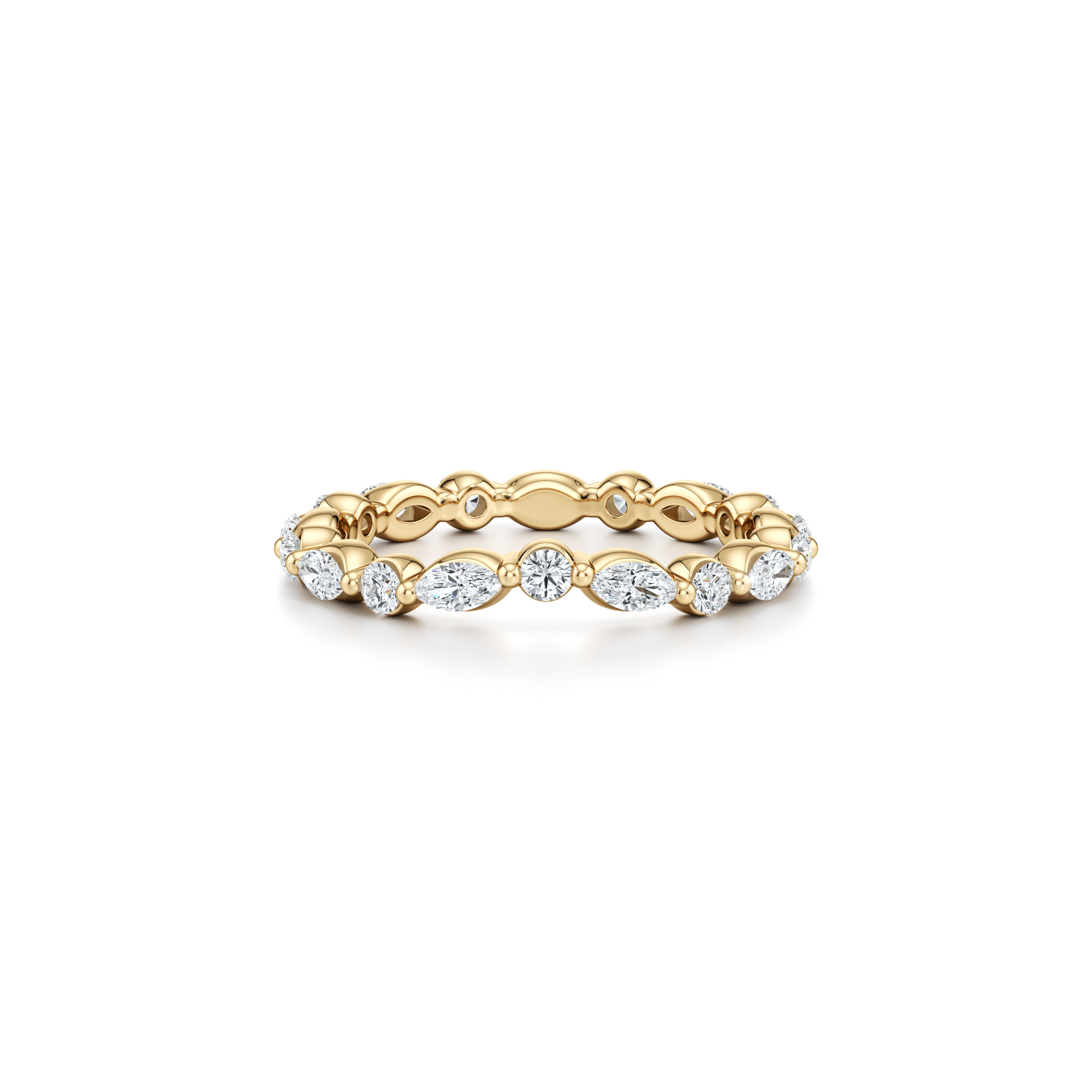 Precious Metal:18k Yellow Gold;Band Style:Eternity
